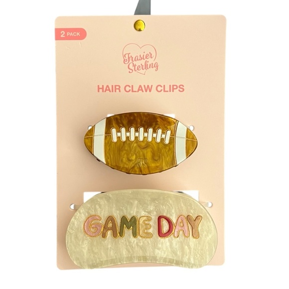 Fraiser Sterling Accessories - Game Day Football Set Of 2 Claw Hair Clips By Fraiser Sterling New With Tags